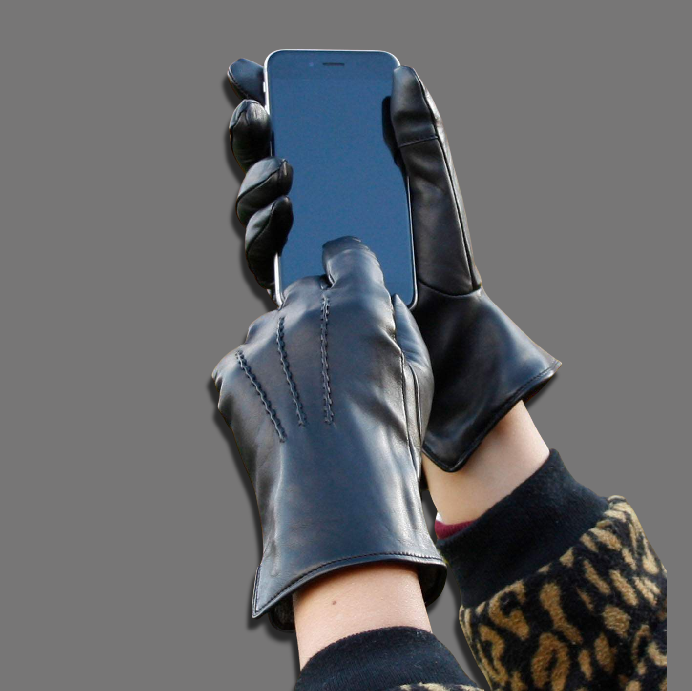 Lederhandschuhe für Damen, Nappaleder, Kaschmirfutter, Smartphone Funktion#farbe_schwarz