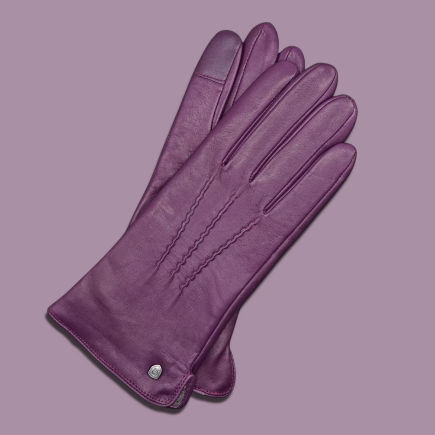 Lederhandschuhe für Damen, Nappaleder, Kaschmirfutter, Smartphone Funktion#farbe_beere