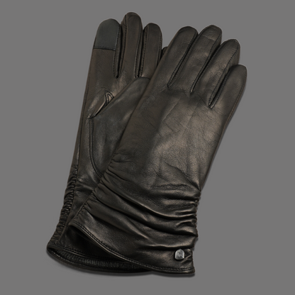 Lederhandschuhe für Damen, Nappaleder, Kaschmirfutter, Smartphone Funktion#farbe_schwarz