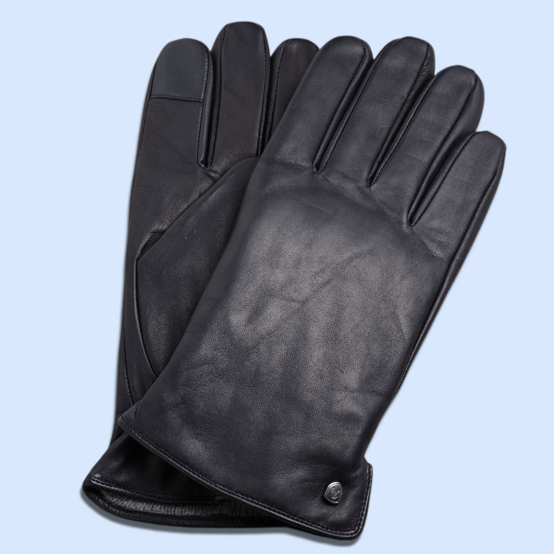 Lederhandschuhe für Herren, Nappaleder, Kaschmirfutter, Smartphone Funktion#farbe_marineblau