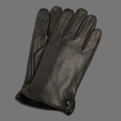 Lederhandschuhe für Herren, Nappaleder, Kaschmirfutter, Smartphone Funktion#farbe_schwarz