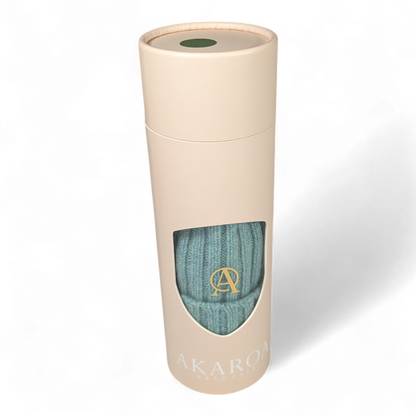 Lu, Strickmütze aus 100% Kaschmir, Umschlag, breite Rippe