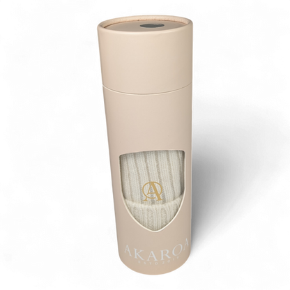 Lu, Strickmütze aus 100% Kaschmir, Umschlag, breite Rippe