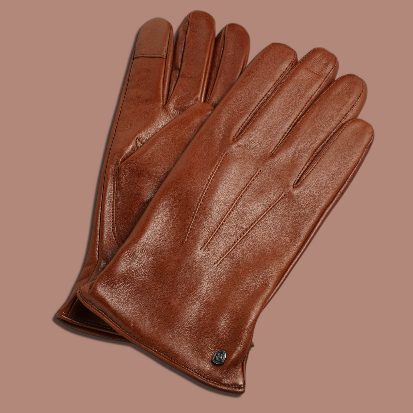 Lederhandschuhe für Herren, Nappaleder, Kaschmirfutter, Smartphone Funktion#farbe_cognac