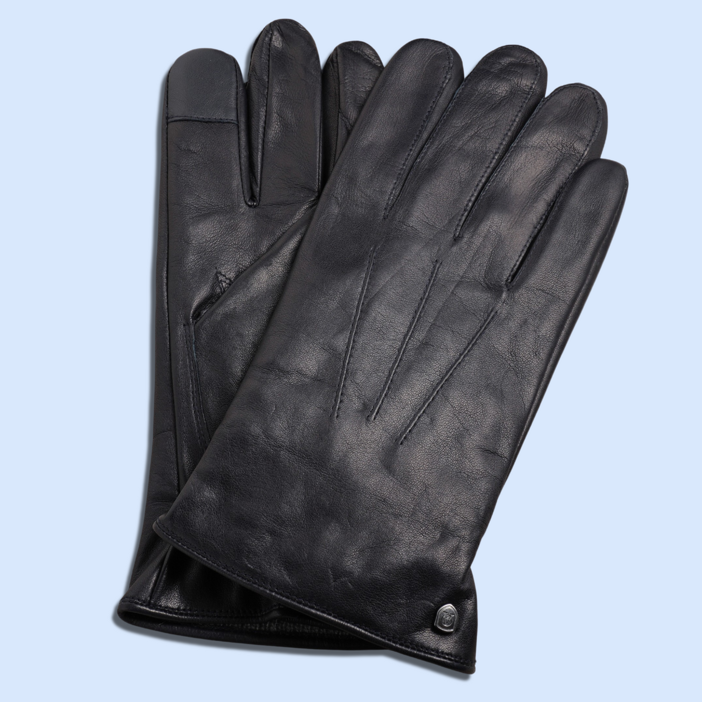 Lederhandschuhe für Herren, Nappaleder, Kaschmirfutter, Smartphone Funktion#farbe_marineblau