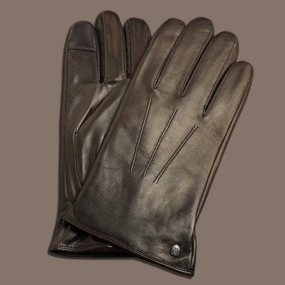 Lederhandschuhe für Herren, Nappaleder, Kaschmirfutter, Smartphone Funktion#farbe_schwarzbraun