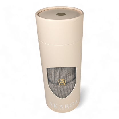 Strickmütze MO, 100% Kaschmir mit doppeltem Umschlag