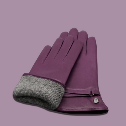 Lederhandschuhe für Damen, Nappaleder, Kaschmirfutter, Smartphone Funktion#farbe_beere