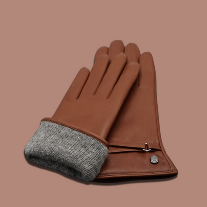 Lederhandschuhe für Damen, Nappaleder, Kaschmirfutter, Smartphone Funktion#farbe_cognac