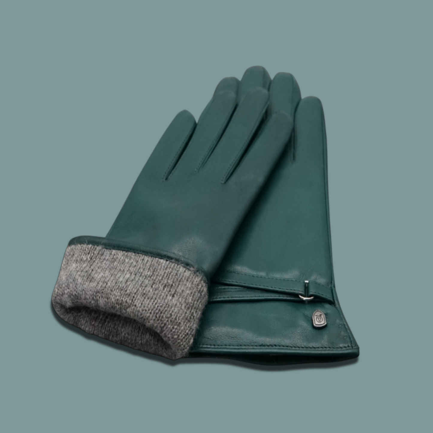 Lederhandschuhe für Damen, Nappaleder, Kaschmirfutter, Smartphone Funktion#farbe_flaschengruen