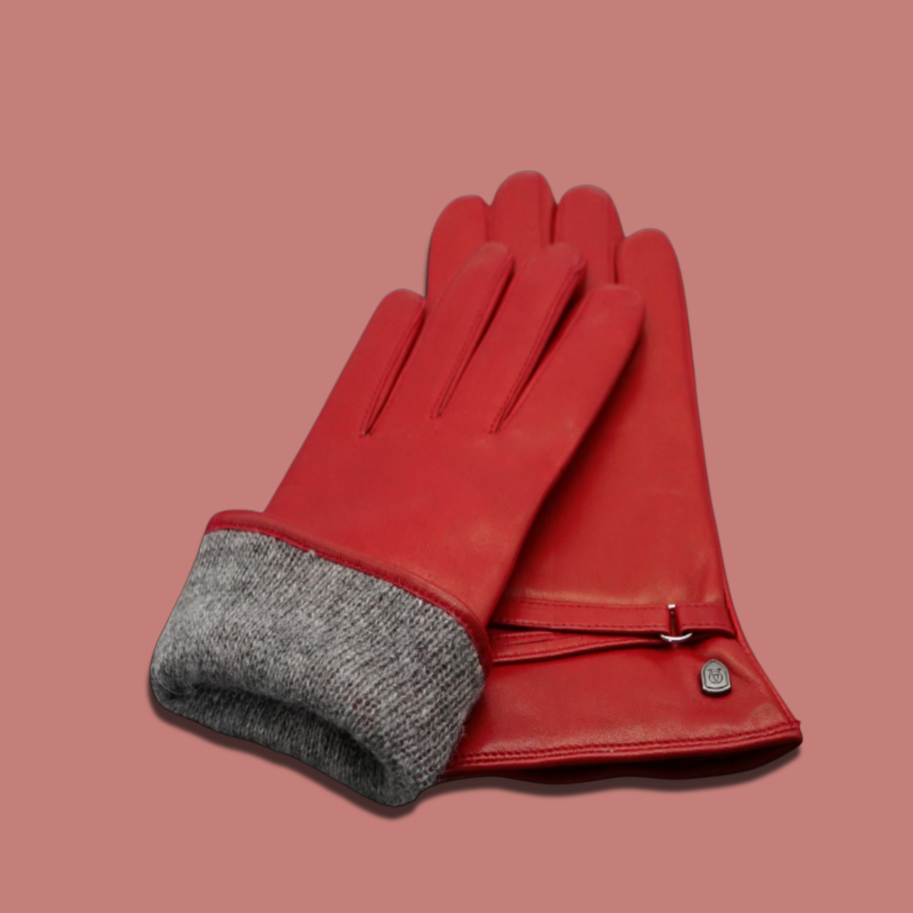 Lederhandschuhe für Damen, Nappaleder, Kaschmirfutter, Smartphone Funktion#farbe_rot