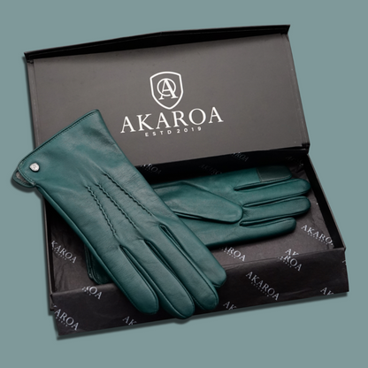 Lederhandschuhe für Damen, Nappaleder, Kaschmirfutter, Smartphone Funktion#farbe_flaschengruen