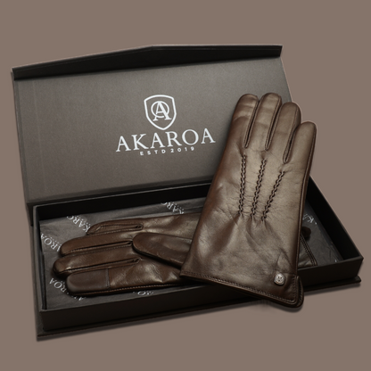 Lederhandschuhe für Damen, Nappaleder, Kaschmirfutter, Smartphone Funktion#farbe_schwarzbraun