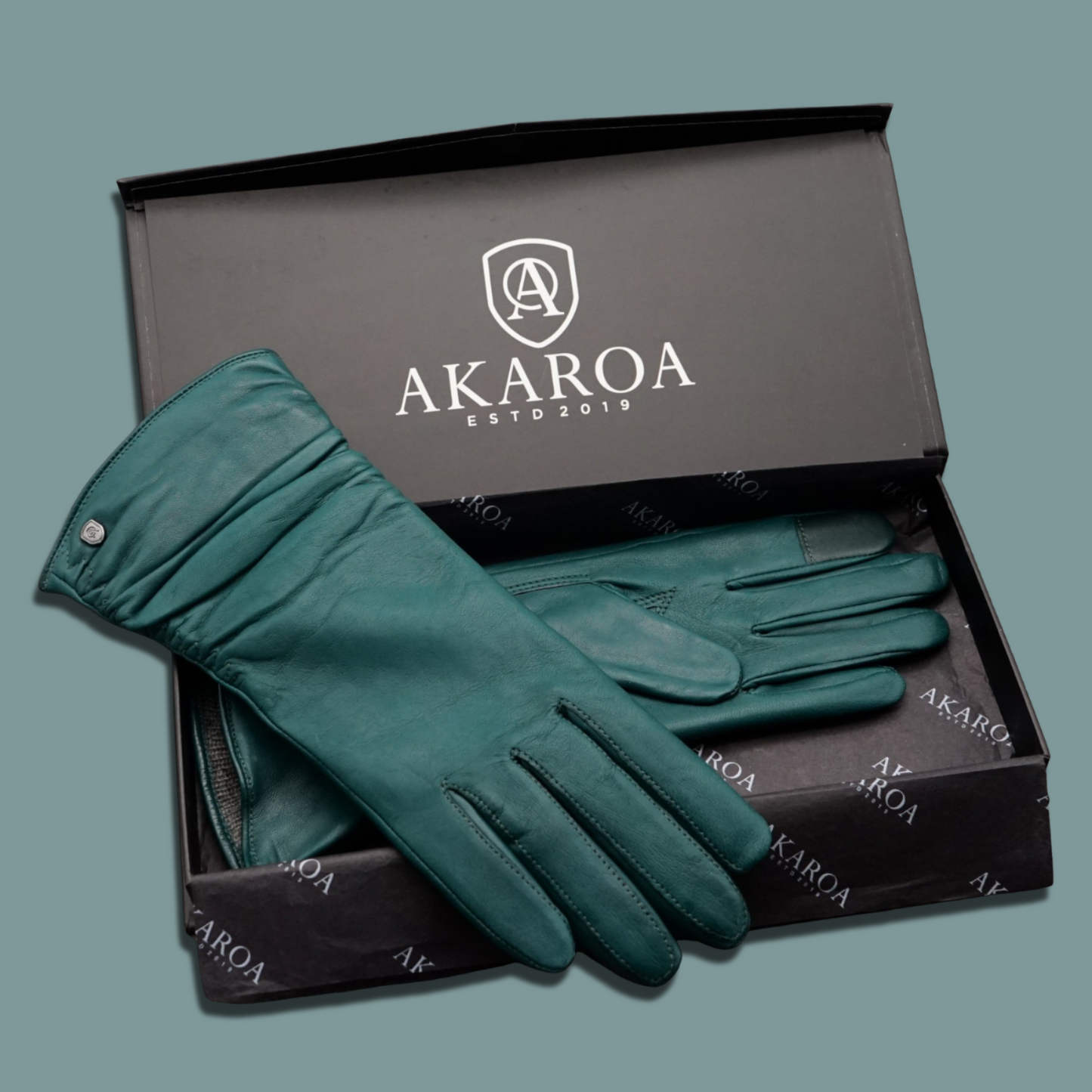 Lederhandschuhe für Damen, Nappaleder, Kaschmirfutter, Smartphone Funktion#farbe_flaschengruen