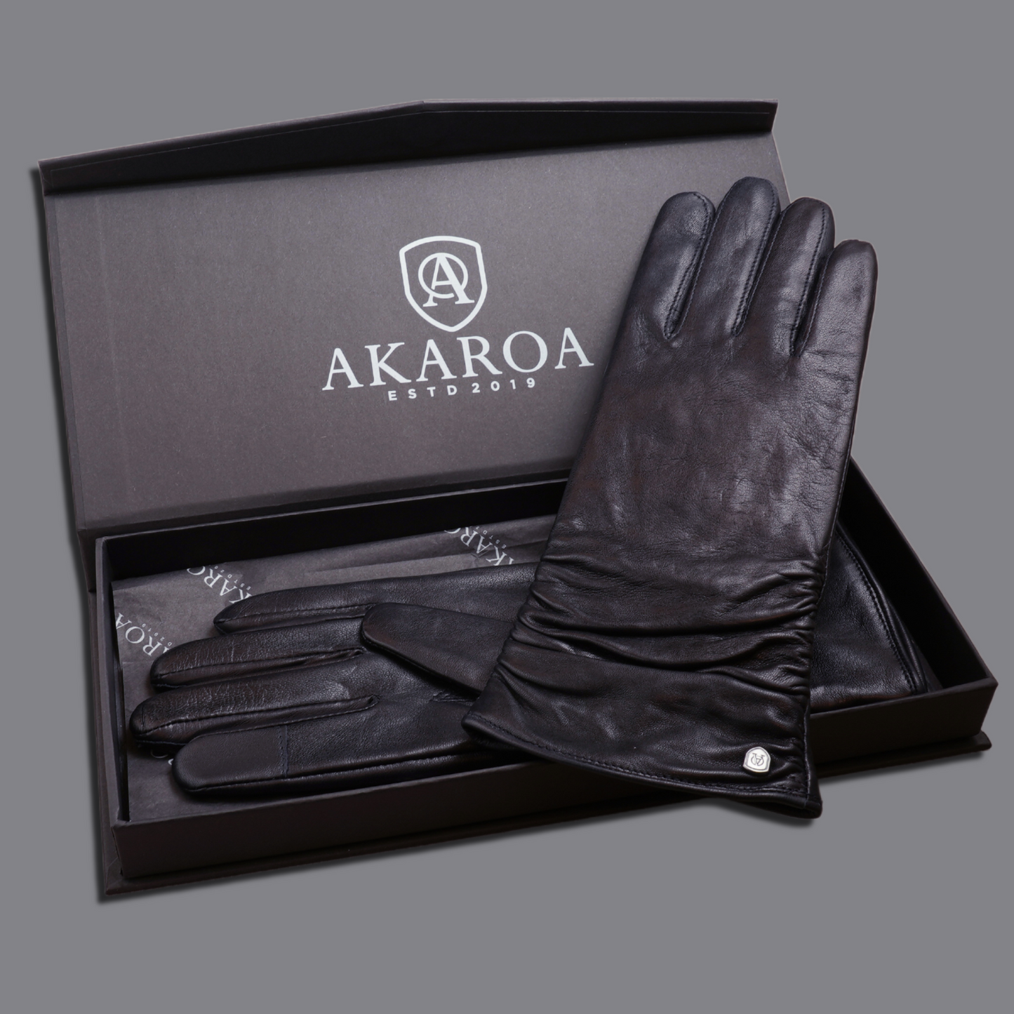 Lederhandschuhe für Damen, Nappaleder, Kaschmirfutter, Smartphone Funktion#farbe_marineblau