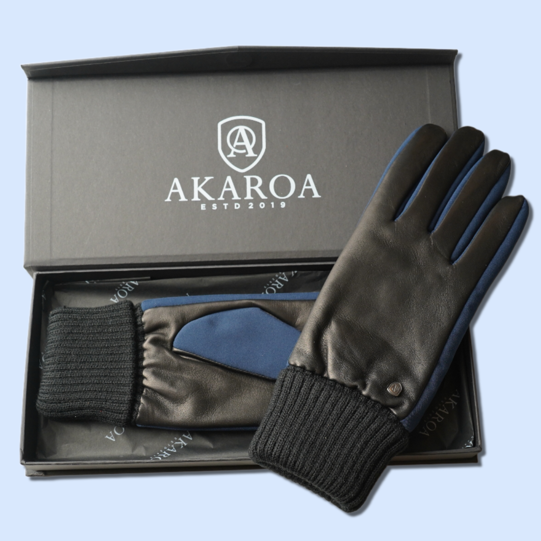 Lederhandschuhe für Damen, Nappaleder, Thinsulate Thermofutter, Smartphone Funktion#farbe_blau