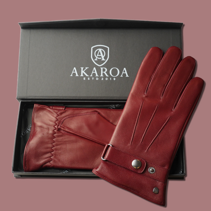 Lederhandschuhe für Herren, Nappaleder, Kaschmirfutter, Smartphone Funktion#farbe_weinrot