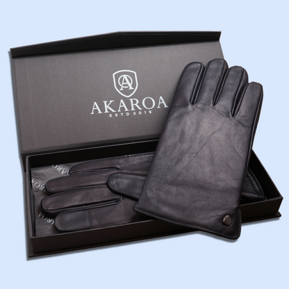 Lederhandschuhe für Herren, Nappaleder, Kaschmirfutter, Smartphone Funktion#farbe_marineblau