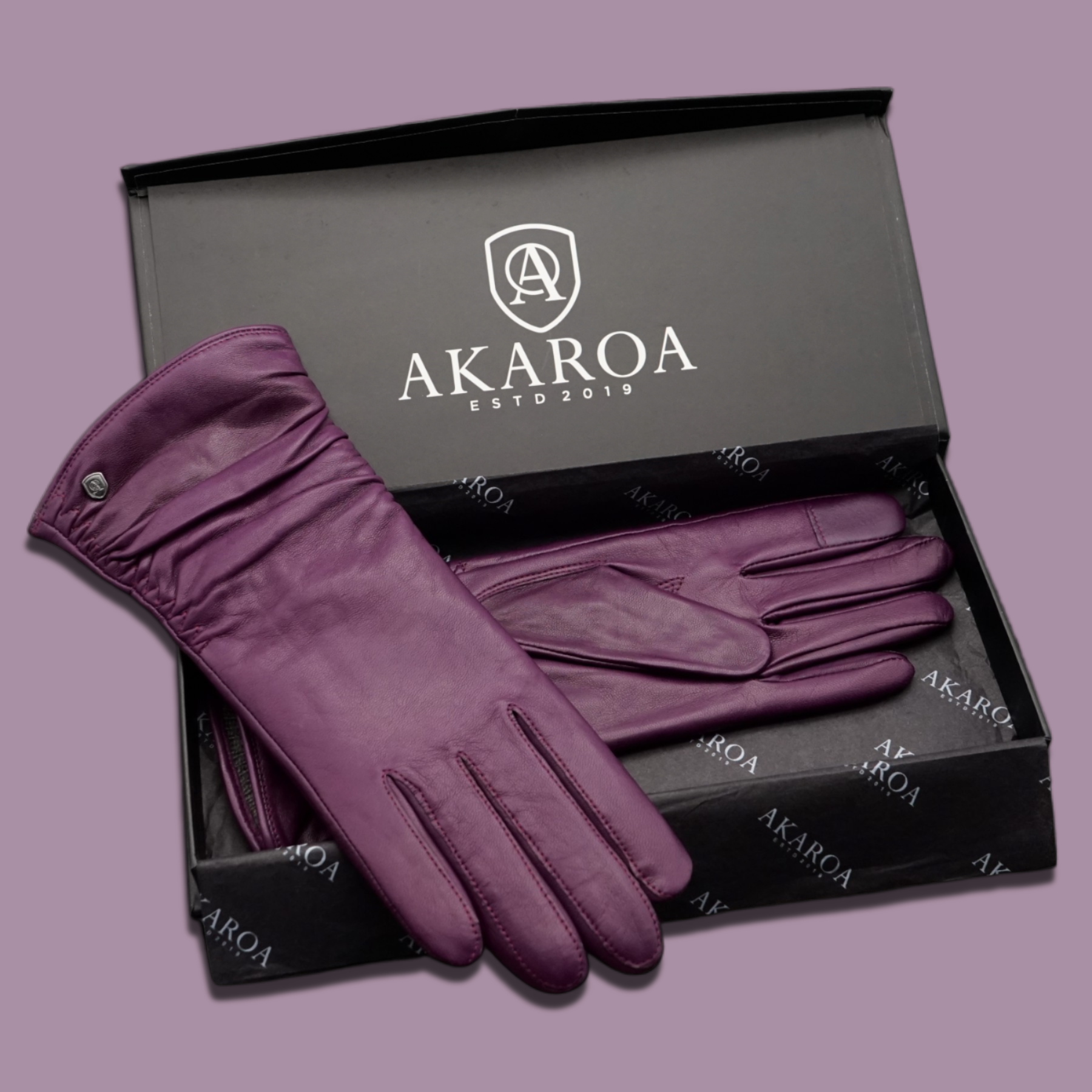 Lederhandschuhe für Damen, Nappaleder, Kaschmirfutter, Smartphone Funktion#farbe_beere