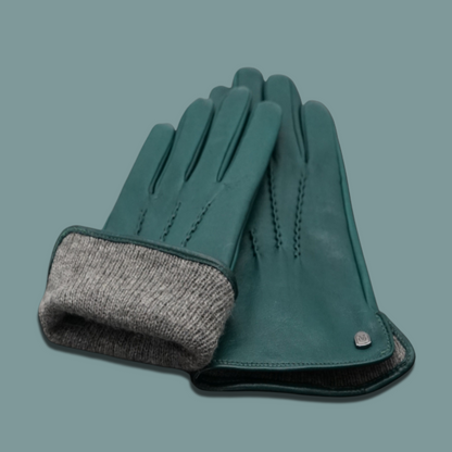 Lederhandschuhe für Damen, Nappaleder, Kaschmirfutter, Smartphone Funktion#farbe_flaschengruen