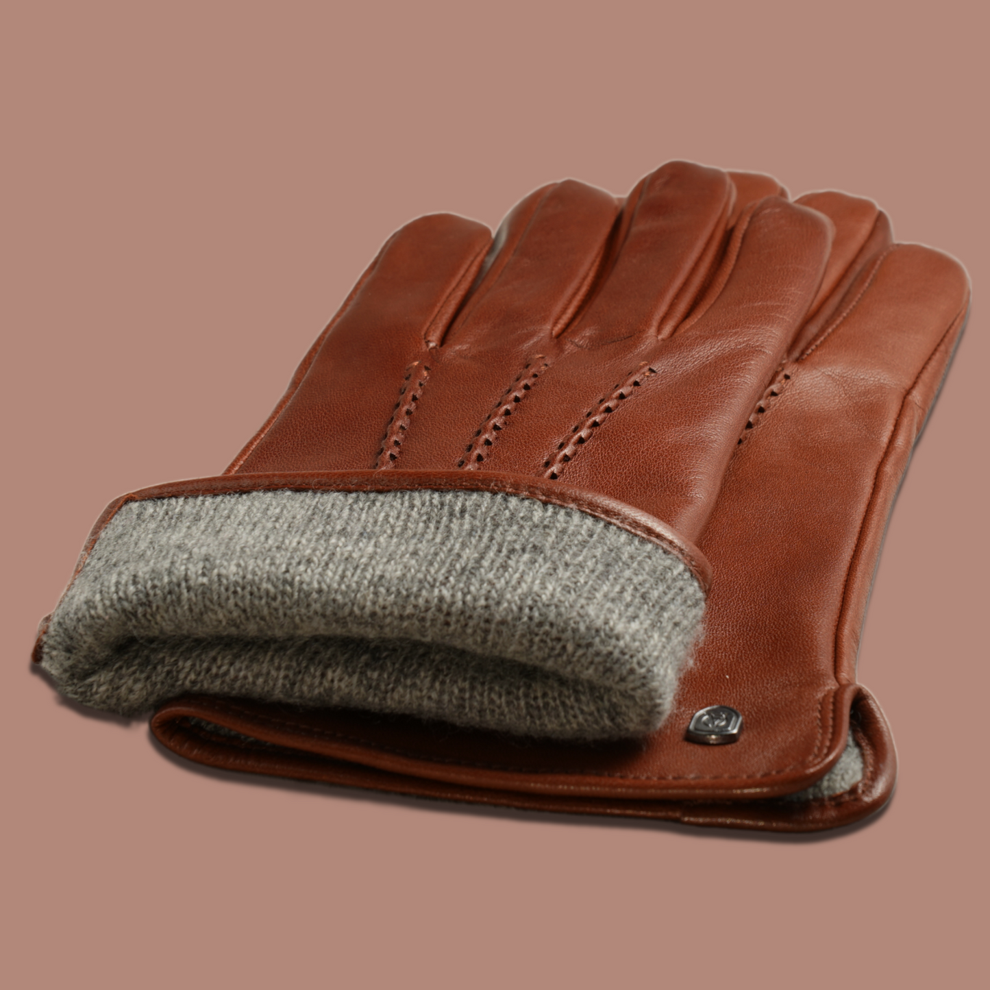 Lederhandschuhe für Damen, Nappaleder, Kaschmirfutter, Smartphone Funktion#farbe_cognac