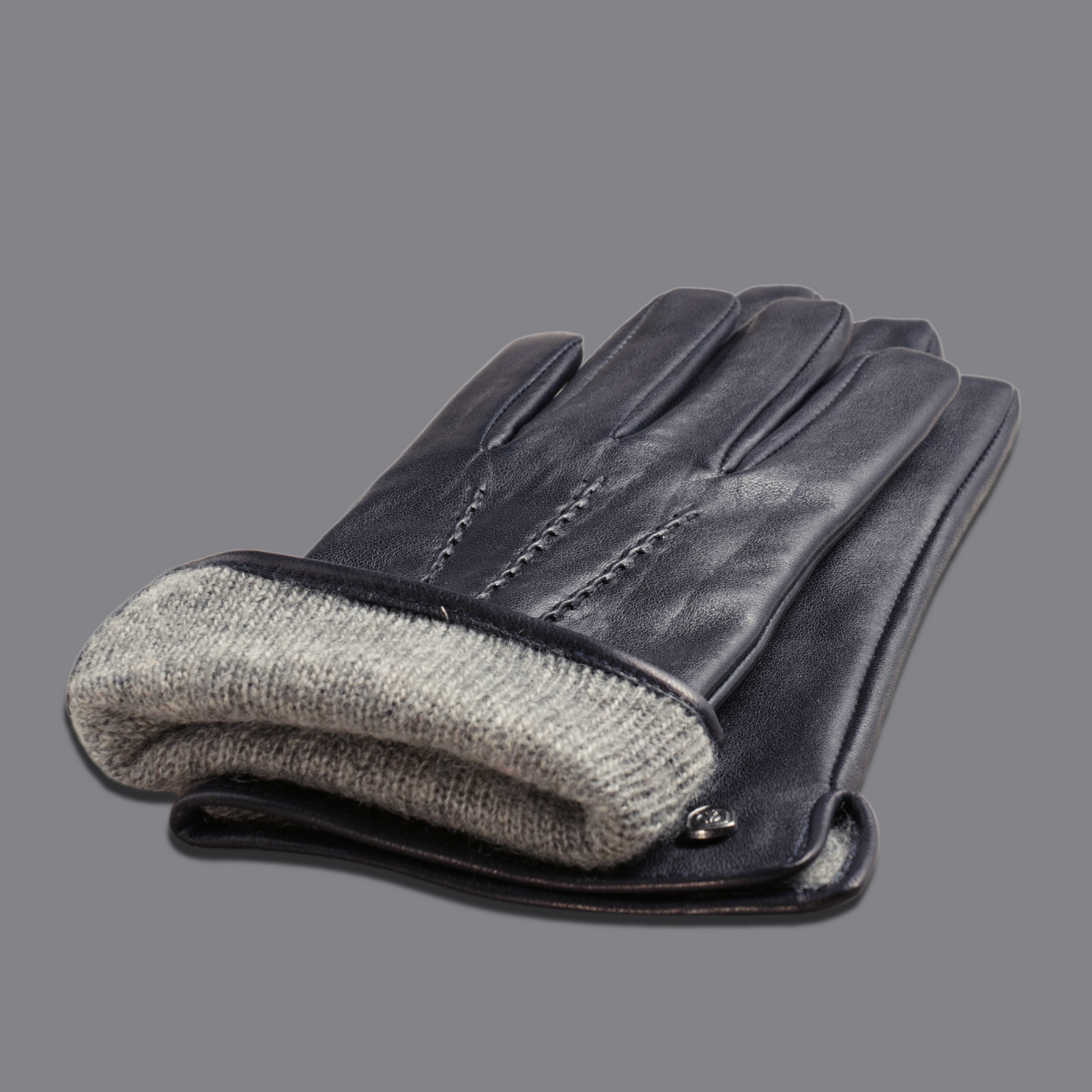 Lederhandschuhe für Damen, Nappaleder, Kaschmirfutter, Smartphone Funktion#farbe_marineblau