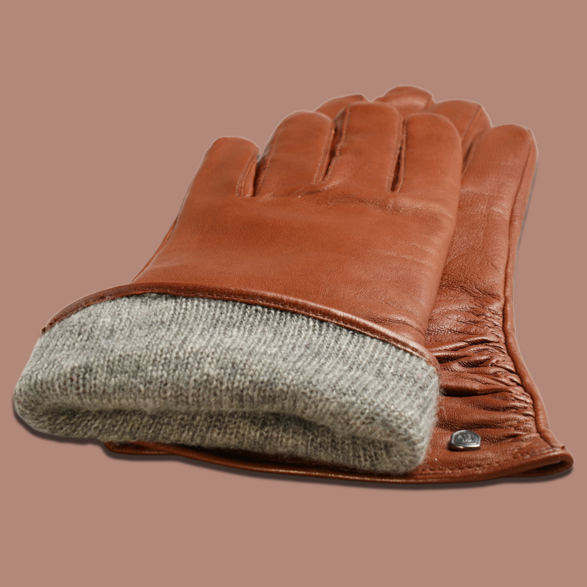 Lederhandschuhe für Damen, Nappaleder, Kaschmirfutter, Smartphone Funktion#farbe_cognac