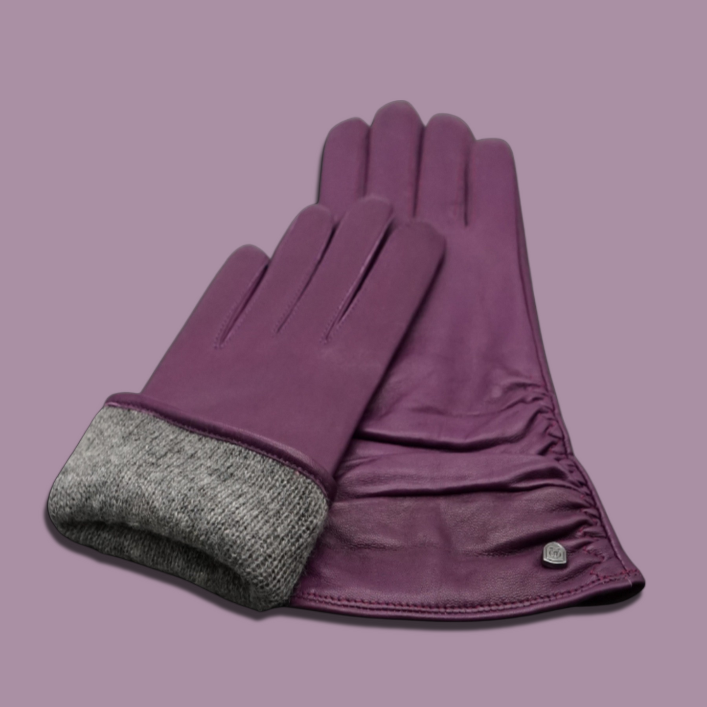 Lederhandschuhe für Damen, Nappaleder, Kaschmirfutter, Smartphone Funktion#farbe_beere