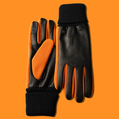 Lederhandschuhe für Damen, Nappaleder, Thinsulate Thermofutter, Smartphone Funktion#farbe_orange