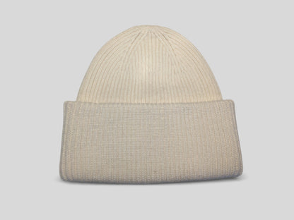 Strickmütze MO, 100% Kaschmir mit doppeltem Umschlag