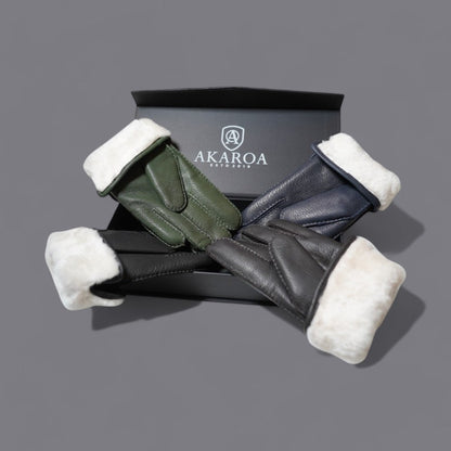 VORORDER BEN, Lammfellfutter, neuseeländisches Hirschleder, handgenäht